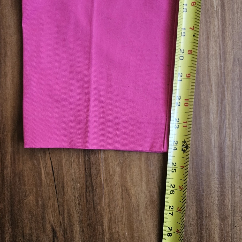 Ann Taylor Factory Womens 4 Fuchsia Pink Cotton Stretch Straight Leg Dress Pants - Picture 10 of 11